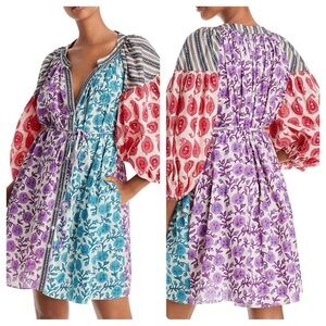 CHARINA SARTE Paisley Colorblock Tunic Dress (D5)